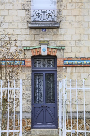 Window railings and balconies on residential buildings designed by Hector Guimard in the Art Nouveau style and produced in the municipal metal foundry Fonderies de Saint-Dizier, Saint-Dizier, Haute-Marne department, Grand Est region, France, Europe