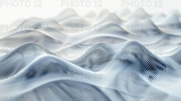 Serene blue waves with smooth particles for a soothing effect, ai generated, AI generated