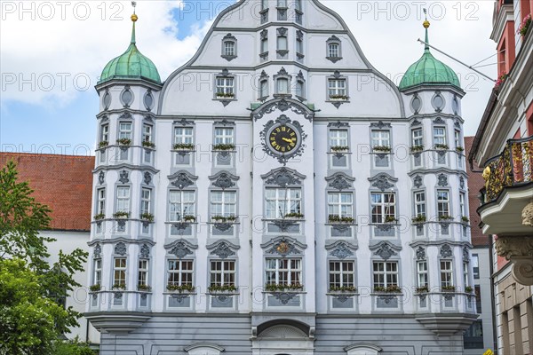 Historic Renaissance town hall on the market square of Memmingen, Swabia, Bavaria, Germany, Europe