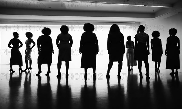 Group of african american women posing in studio. Fashion shot. ai generative, AI generated