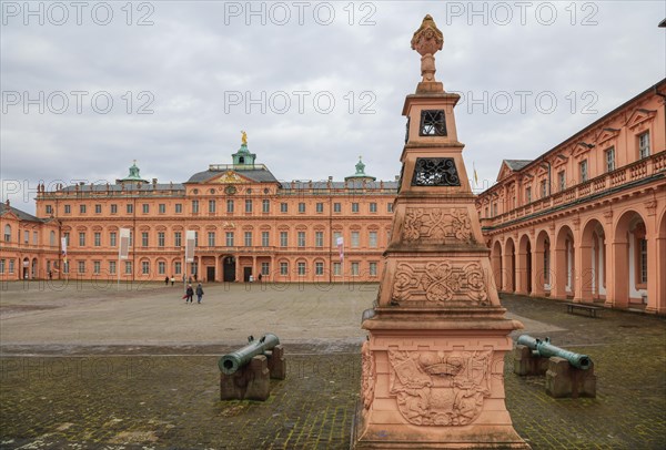 Court of honour baroque three-winged complex Rastatt Palace, former residence of the Margraves of Baden-Baden, Rastatt, Baden-Wuerttemberg, Germany, Europe