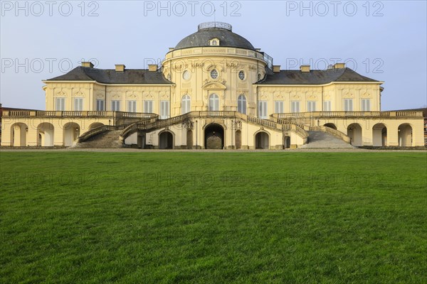 Rococo-style hunting and pleasure palace Schloss Solitude, built by Duke Carl Eugen von Wuerttemberg, Stuttgart, Baden-Wuerttemberg, Germany, Europe