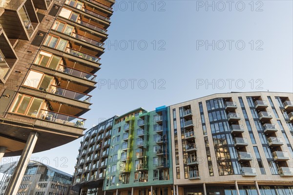 Modern residential buildings, modern architecture, Tjuvholmen, Aker Brygge, Oslo, Norway, Europe