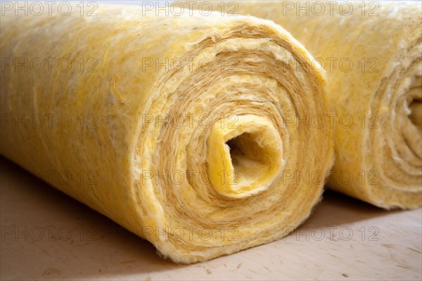 Mineral wool rollls. KI generiert, generiert, AI generated