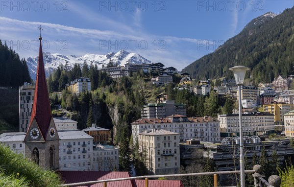 Panorama of Bad Gastein, church, hotels