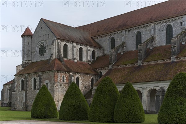 Partial view of the former Cistercian monastery of Pontigny, Pontigny Abbey was founded in 1114, Pontigny, Bourgogne, France, Europe