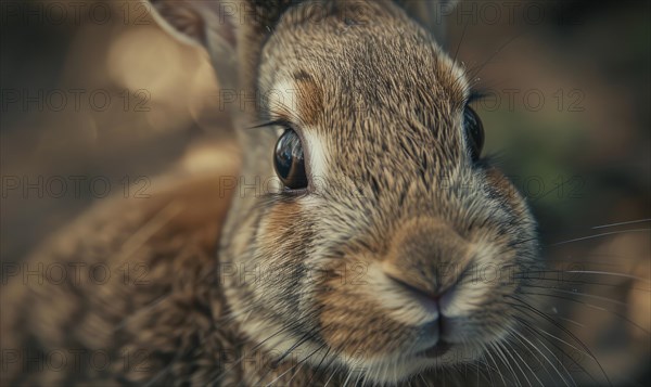 Close-up of a curious bunny's nose twitching AI generated