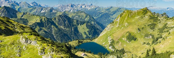 Seealpsee and Seekoepfle, 1919m, Allgaeu Alps, Allgaeu, Bavaria, Germany, Europe