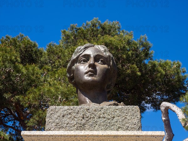 Monument, Anita, Donna Costanza, detail, Maddalena, Isola La Maddalena, Sardinia, Italy, Europe