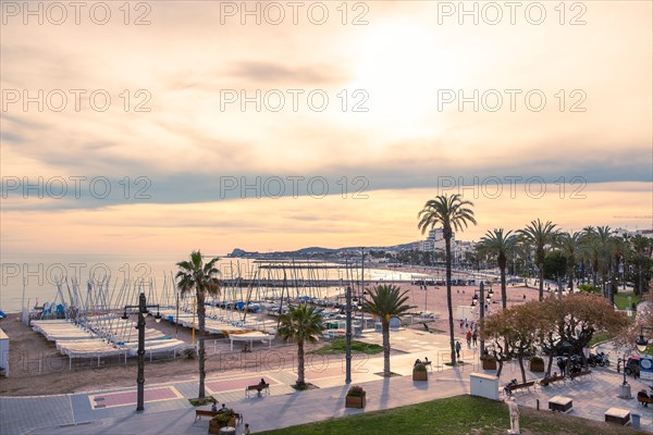 Promenade in Sitges, Spain, Europe