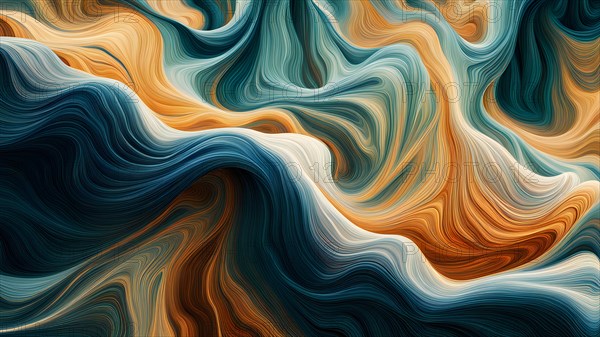 AI generated digital waves ripple across the canvas coalescing with the timeless strokes of a classic painting