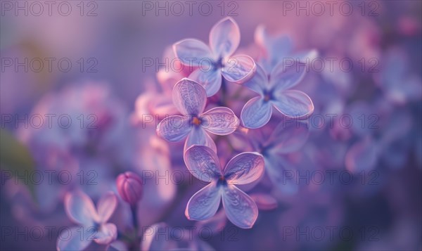 Close-up of lilac blossoms in a garden AI generated