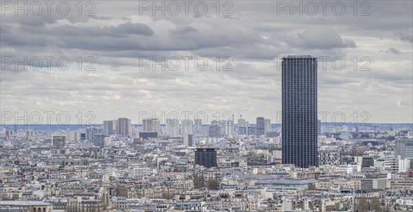 View from the height of the Eiffel Tower to the Montparnasse Tower, Paris, France, Europe