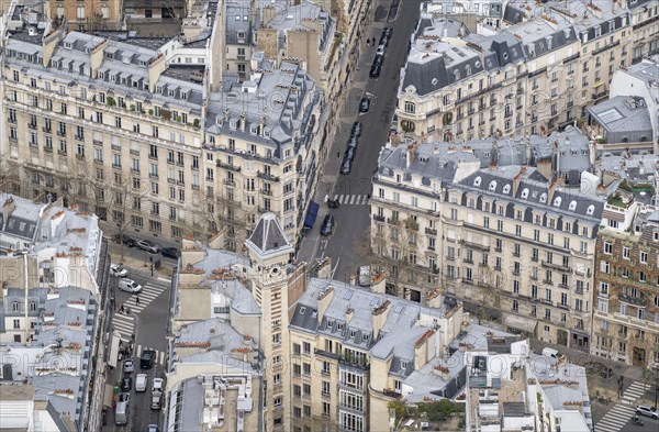 View of Belle Epoque houses from the Eiffel Tower, Paris, Ile-de-France, France, Europe