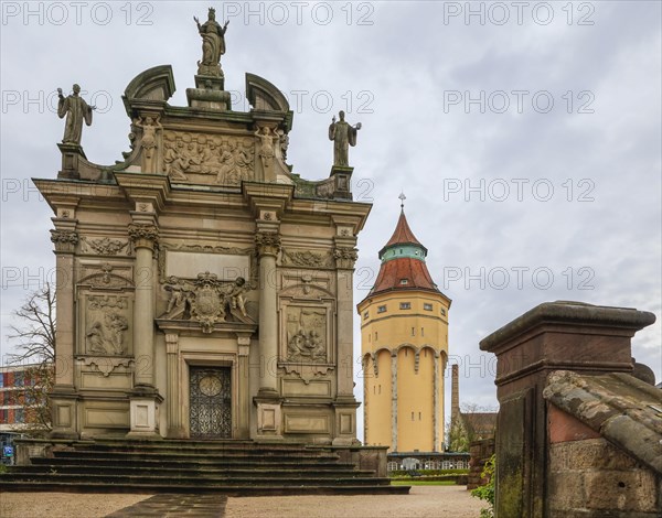 Einsiedeln Chapel, historic water tower, former residence of the Margraves of Baden-Baden, Rastatt, Baden-Wuerttemberg, Germany, Europe