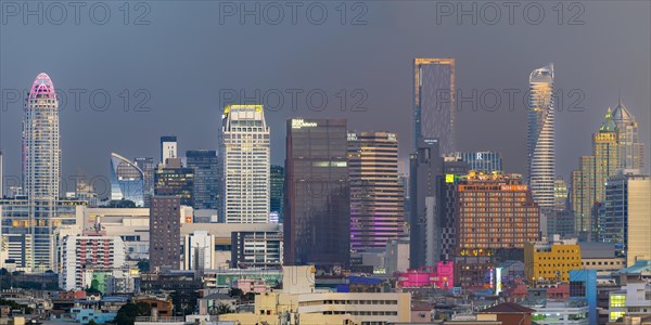 Panorama from Golden Mount, skyline of Bangkok, Thailand, Asia