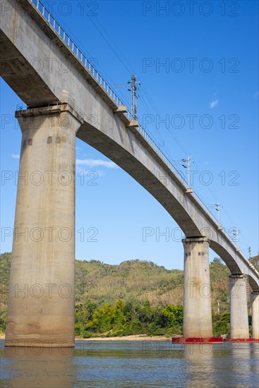 Bridge over the Mekong for the China-Laos railway, near Luang Prabang, Luang Prabang province, Laos, Asia