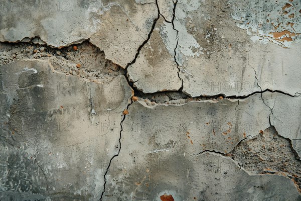 Cracked concrete wall. KI generiert, generiert, AI generated