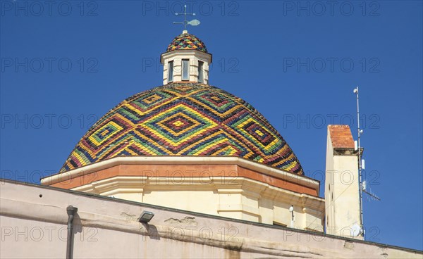 Doomed roof of the church San Michele, Alghero, Sassari province, Sardinia, Italy, South Europe, Europe