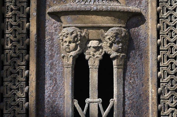 Relief, children's heads, grave, Montparnasse cemetery, Paris, France, Europe