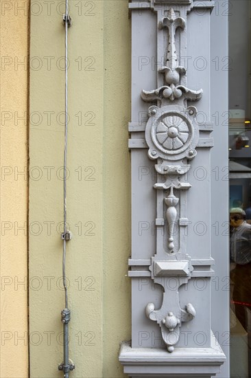 Ornamentation on historical architecture in the city centre of Weimar, Thuringia, Germany, Europe