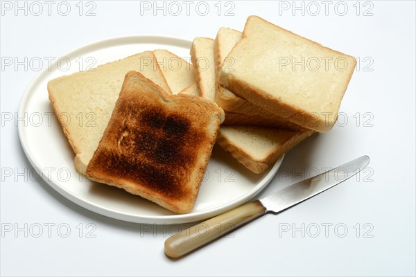 Burnt slice of toast with toast, toast