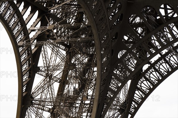 Eiffel Tower, close-up, silhouette, Paris, Ile-de-France, France, Europe