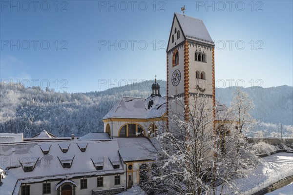 St. Mang's Monastery Church, Fuessen, Ostallgaeu, Swabia, Bavaria, Germany, Fuessen, Ostallgaeu, Bavaria, Germany, Europe