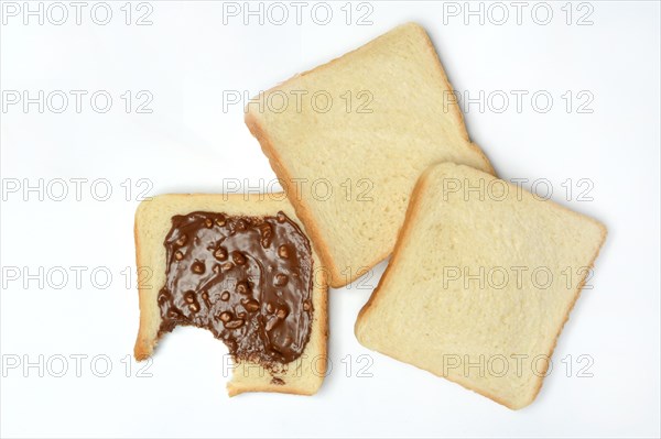 Hazelnut cream on toast, toast