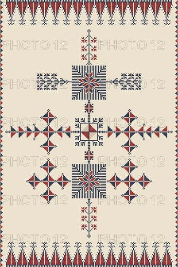 Traditional Palestinian Tatreez, seamless pattern vector template