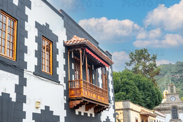 Detail of a house next to the Basilica of Nuestra Senora del Pino in the municipality of Teror. Gran Canaria, Spain, Europe