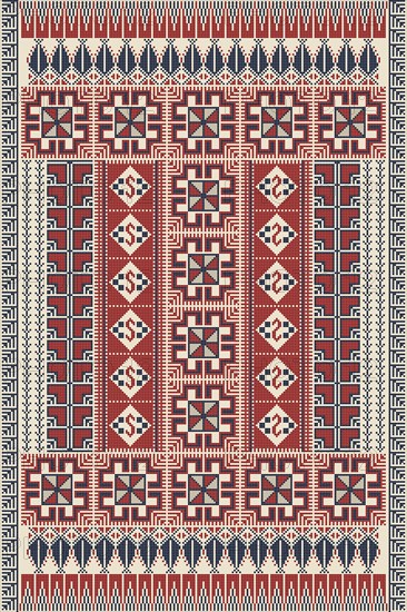 Traditional Palestinian Tatreez, seamless pattern vector template