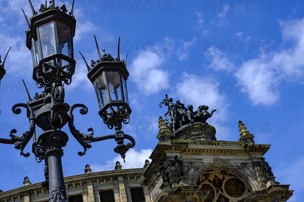 The world-famous Semper Opera House on Theatre Square in the inner old town of Dresden, Saxony, Germany, Europe
