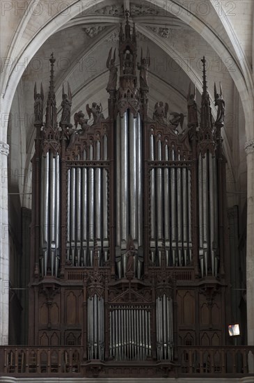 Organ made in 1852-55, Notre Dame de l'Assomption Cathedral, Lucon, Vendee, France, Europe