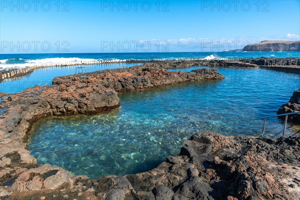 Beautiful natural pools Las Salinas de Agaete in Puerto de Las Nieves in Gran Canaria, Spain, Europe