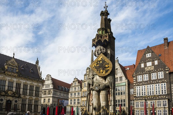 Bremen Roland, Roland statue on the market square, Hanseatic City of Bremen, Germany, Europe