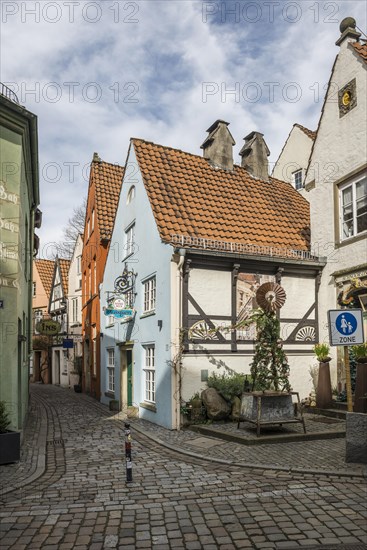 Alley with historic houses, Schnoorviertel, Schnoor, Old Town, Hanseatic City of Bremen, Germany, Europe