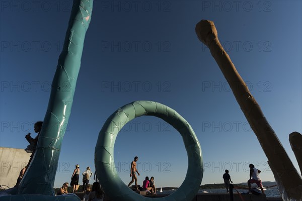 Modern art, sculptures, Tjuvholmen, Aker Brygge, Oslo, Norway, Europe