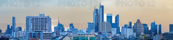 Panorama from Golden Mount, skyline of Bangkok, Thailand, Asia