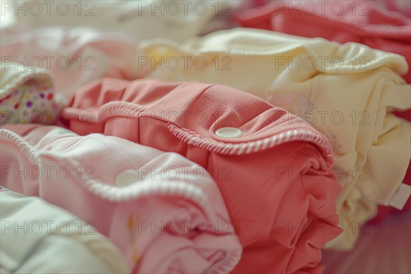 Close up of eco friendly cotton diapers. KI generiert, generiert, AI generated