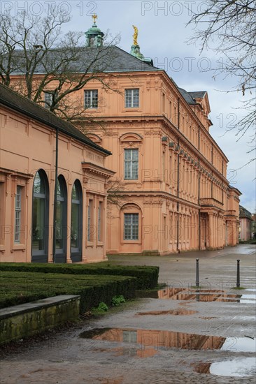 Garden facade baroque three-winged complex Rastatt Palace, former residence of the Margraves of Baden-Baden, Rastatt, Baden-Wuerttemberg, Germany, Europe