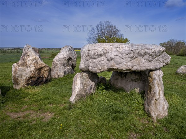 Luebbensteine, two megalithic tombs from the Neolithic period around 3500 BC on the Annenberg near Helmstedt, here the southern grave A (Sprockhoff no. 316), Helmstedt, Lower Saxony, Germany, Europe