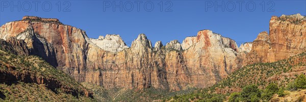 The West Temple, Zion National Park, Colorado Plateau, Utah, USA, Zion National Park, Utah, USA, North America