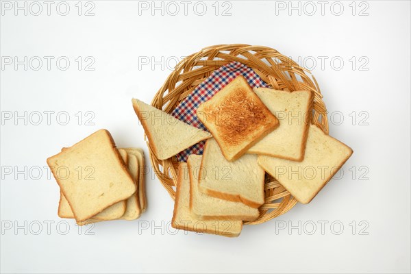 Slices of toast in baskets, toast