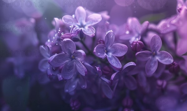 Close-up of lilac blossoms in a garden AI generated