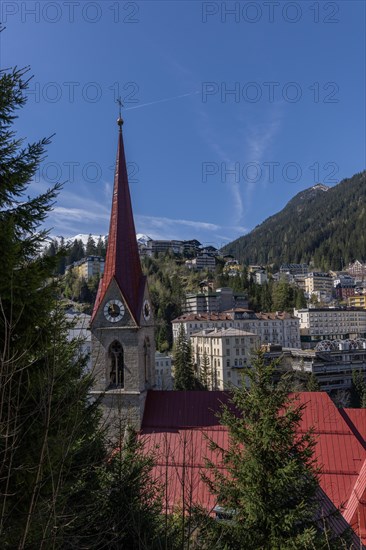 Panorama of Bad Gastein, church, hotels