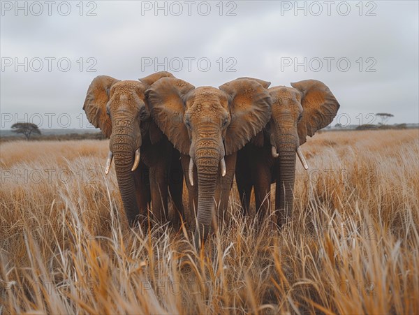 African elephant (Loxodonta africana), African steppe elephant or African bush elephant, AI generated