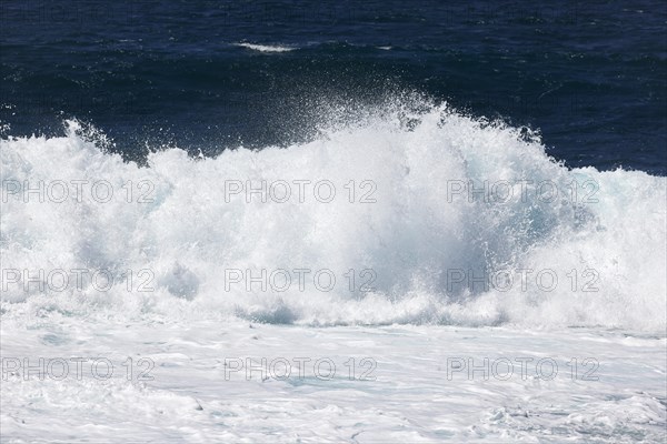 Roaring surf, waves, surf waves, sea surf, spray, Atlantic Ocean, Agaete, Gran Canaria, Canary Islands, Spain, Europe