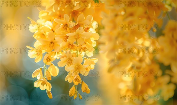 Close-up of a laburnum flower cluster AI generated