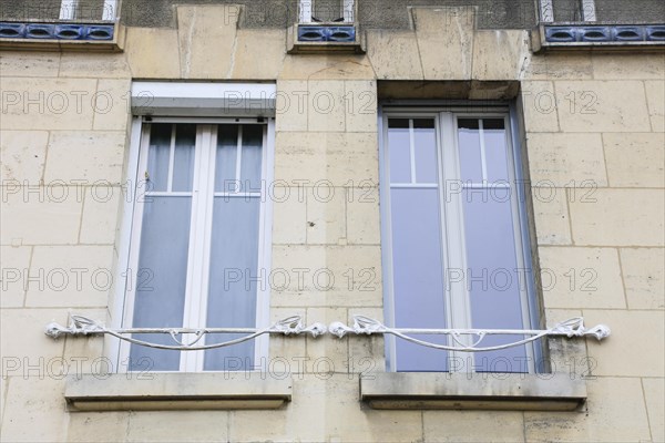 Window railings and balconies on residential buildings designed by Hector Guimard in the Art Nouveau style and produced in the municipal metal foundry Fonderies de Saint-Dizier, Saint-Dizier, Haute-Marne department, Grand Est region, France, Europe